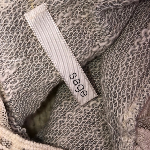 Sage size medium grey crochet boho sweatshirt - Picture 3 of 4